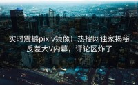 实时震撼pixiv镜像！热搜网独家揭秘反差大V内幕，评论区炸了