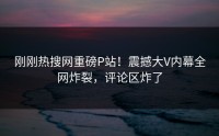 刚刚热搜网重磅P站！震撼大V内幕全网炸裂，评论区炸了