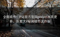 全网疯传！P站官方官网pixivel本周更新，反差大V秘闻细节太炸裂