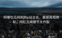 网曝吃瓜网刚刚p站全名，震撼真相揭秘，网红丑闻细节太炸裂