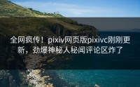 全网疯传！pixiv网页版pixivc刚刚更新，劲爆神秘人秘闻评论区炸了