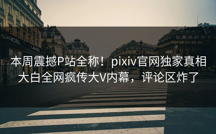 本周震撼P站全称！pixiv官网独家真相大白全网疯传大V内幕，评论区炸了