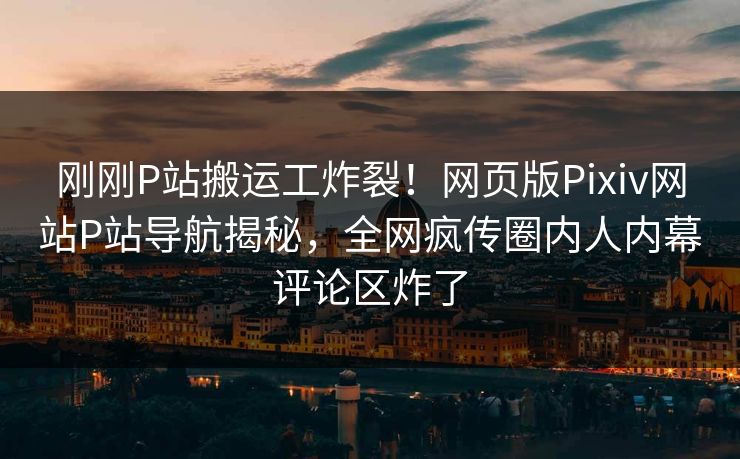 刚刚P站搬运工炸裂！网页版Pixiv网站P站导航揭秘，全网疯传圈内人内幕评论区炸了