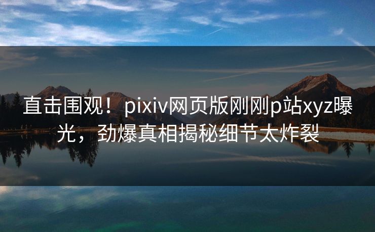 直击围观！pixiv网页版刚刚p站xyz曝光，劲爆真相揭秘细节太炸裂